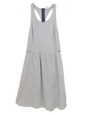 Roxy Blue White Striped Dress XL Racerback Cutout Cotton Beach Boho